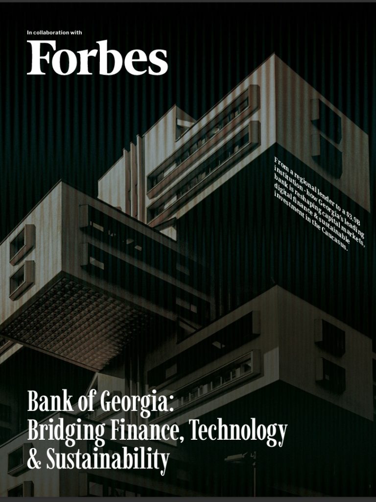 Forbes report cover: Bank of Georgia – Bridging Finance, Technology & Sustainability - Elite Reports