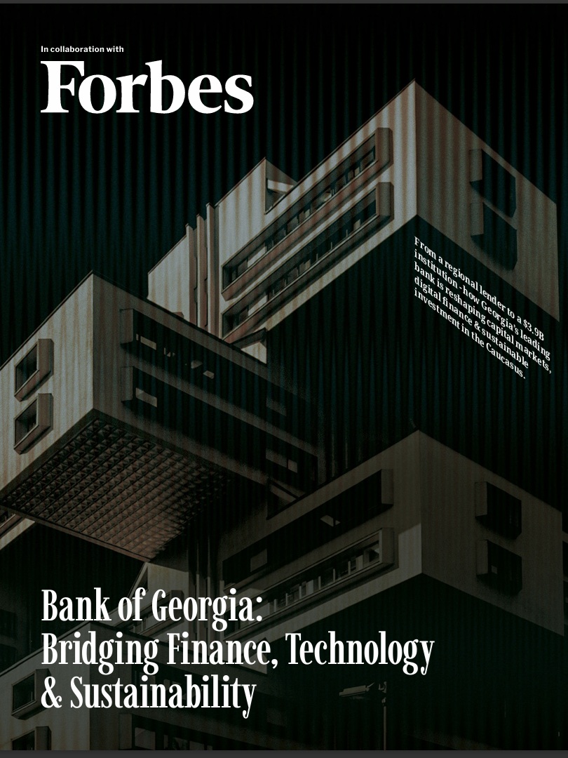 Forbes report cover: Bank of Georgia – Bridging Finance, Technology & Sustainability - Elite Reports