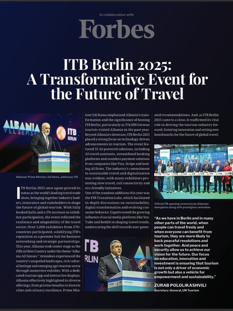 Forbes report cover: ITB Berlin 2025 - A Transformative Event for the Future of Travel - Elite Reports