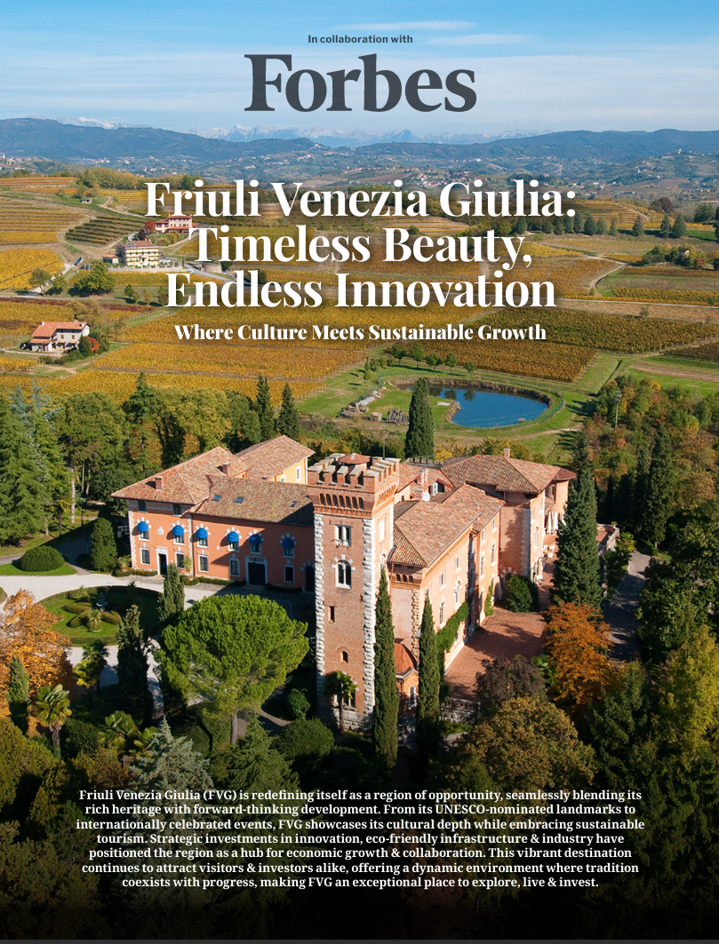 Forbes report cover for Friuli Venezia Giulia: Timeless Beauty, Endless Innovation - Elite Reports