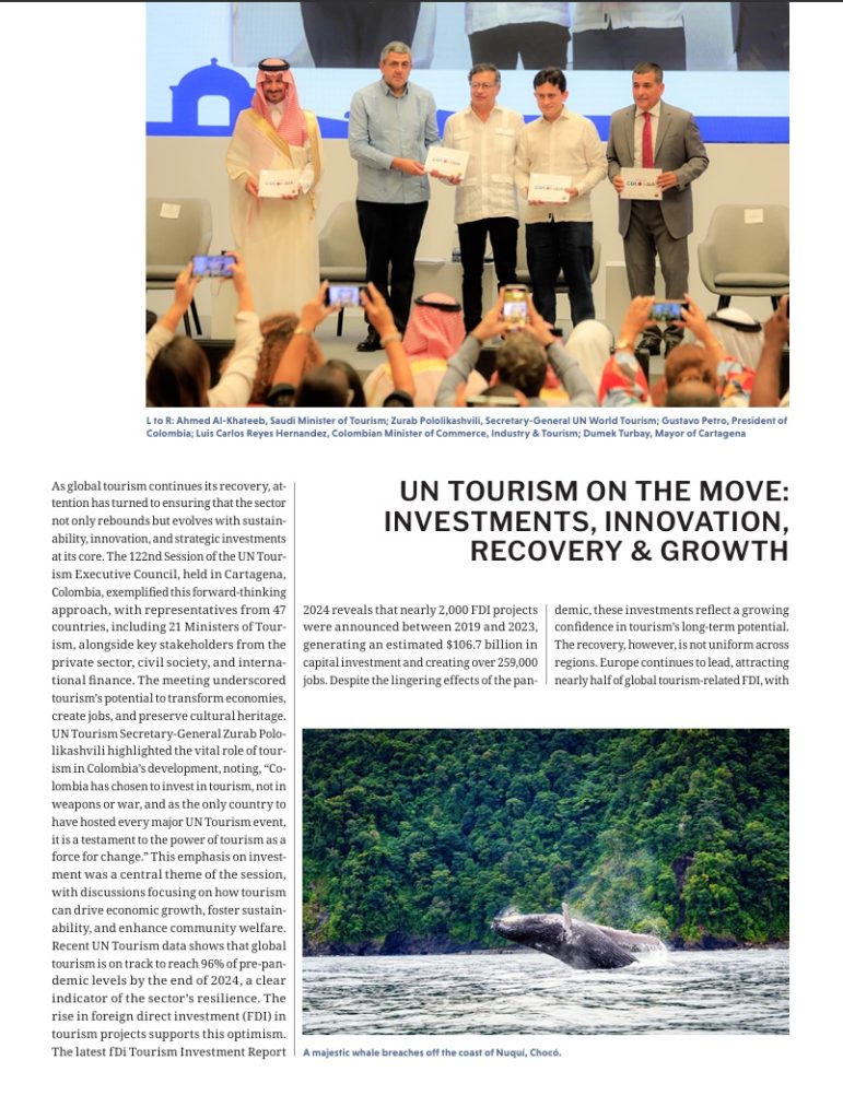 UN Tourism report on Colombia: Investments, Innovation, Recovery and Growth – strategic analysis by Elite Reports