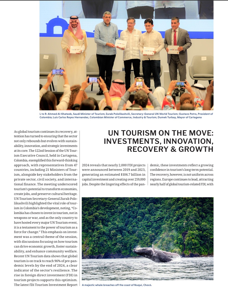 UN Tourism report on Colombia: Investments, Innovation, Recovery and Growth – strategic analysis by Elite Reports